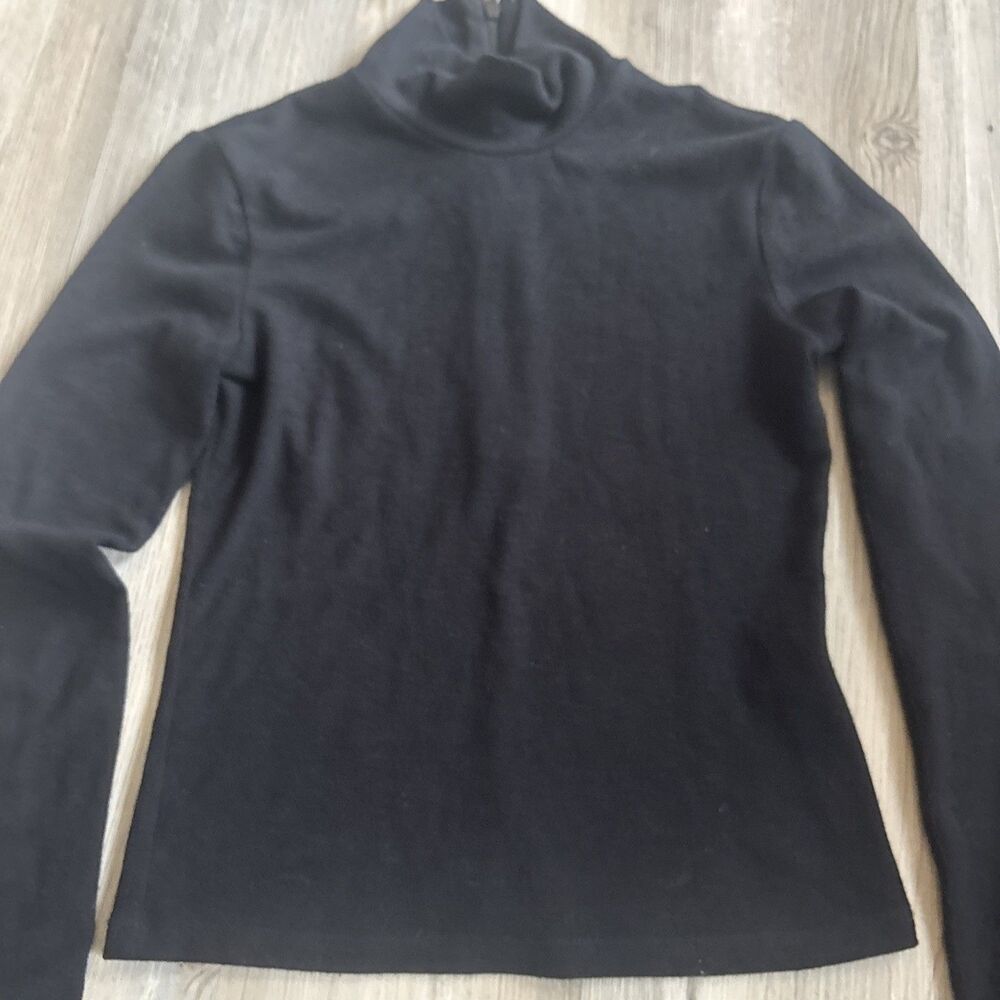 Alice + Olivia Black Turtleneck Viscose Sweater Sweatshirt Top Size XS
